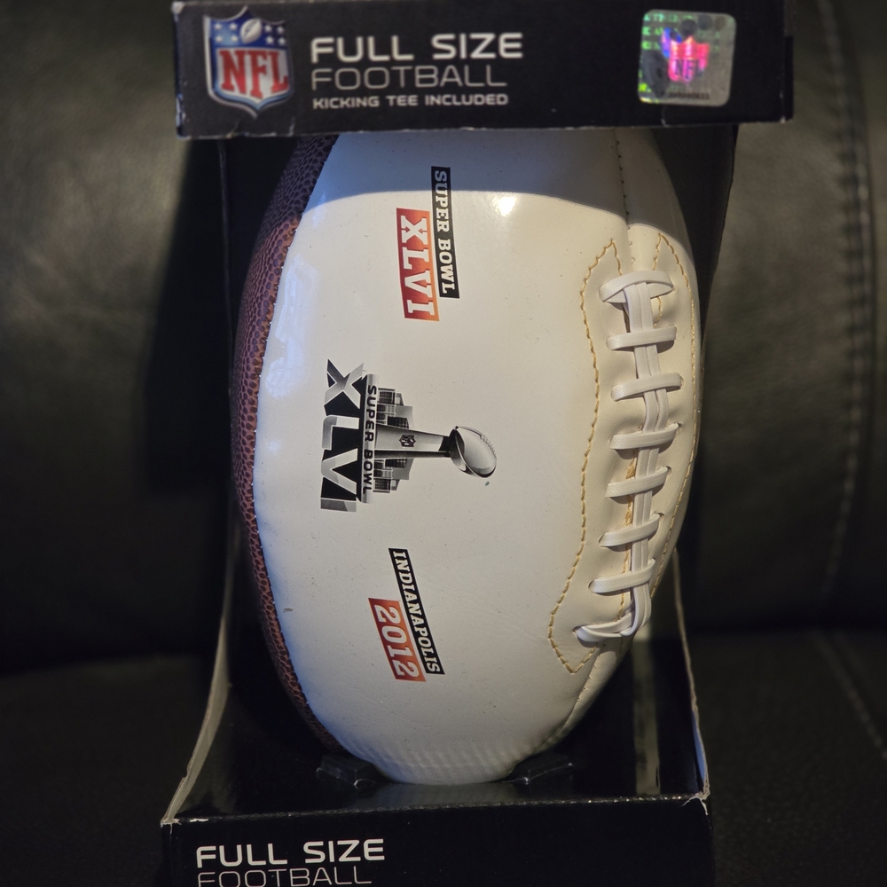 NFL Super Bowl XLVI Commemorative Football - White and Black